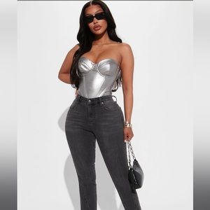 Women’s Fashion Nova PU Corset Bodysuit